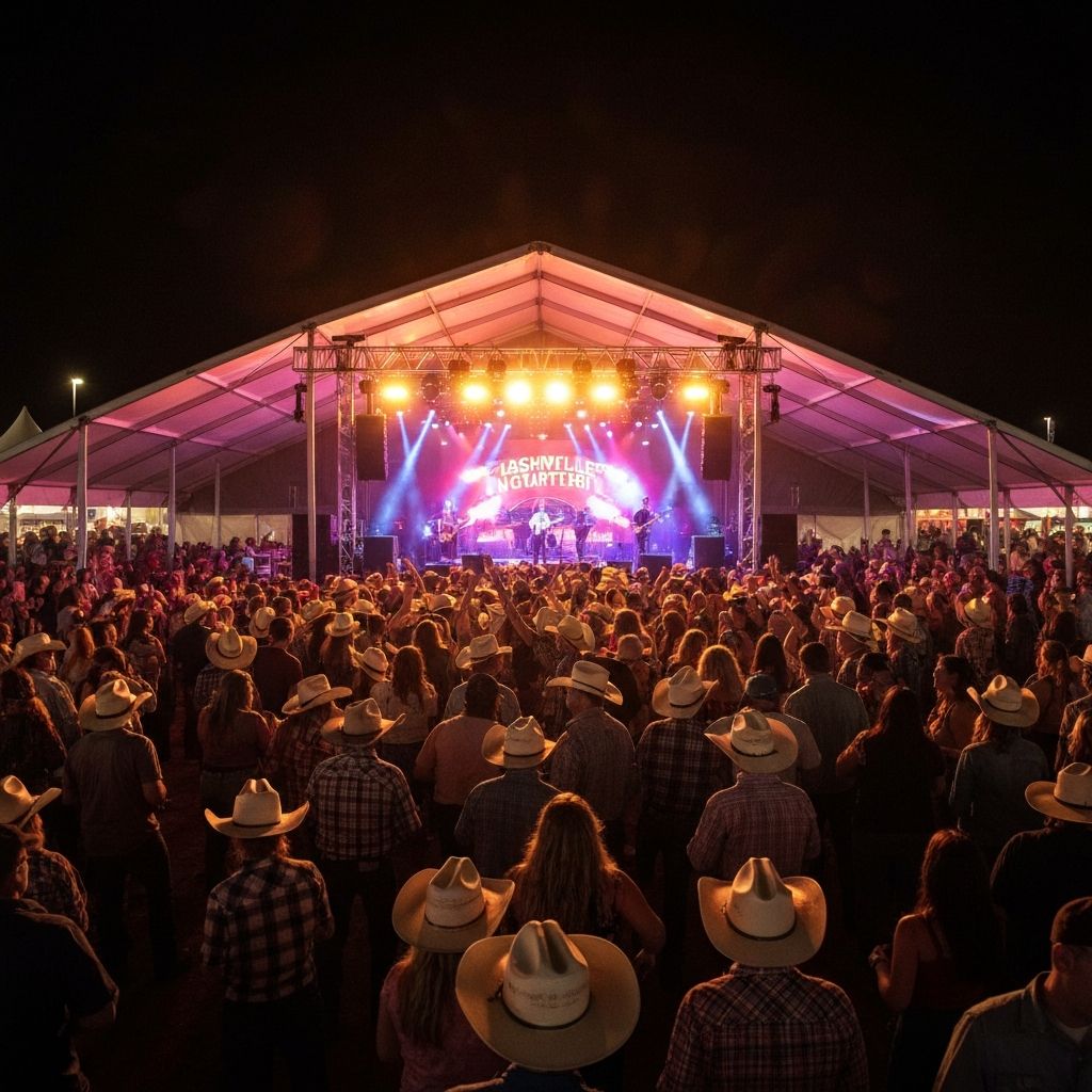 Nashville North tent at the Calgary Stampede with live music