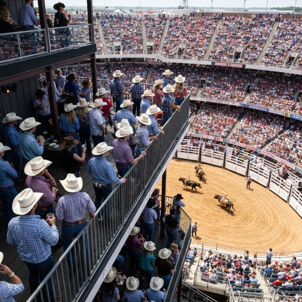 Rooftop skydeck overlooking the Calgary Stampede rodeo arena